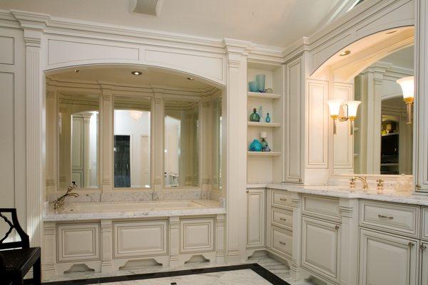 Paint and glaze bathroom cabinets