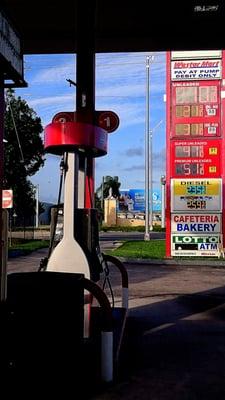 As you can see, the sign says $2.10, and that includes debit at the pump.