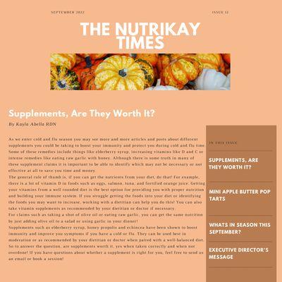 Nutrikay Times Newsletter September Issue 1