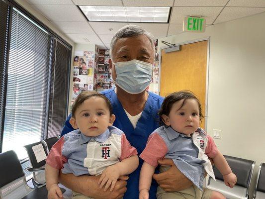 Our twins meeting their creator Dr. Kim !