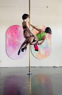 Lilith instructors are one of the few pole instructors who have a focus on doubles pole