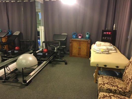 Pilates Reformer, Full Body Assisted Stretch Therapy, and Personal Training.