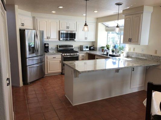 Maple kitchen after refinish.