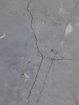 Cracked slab in the master bedroom.