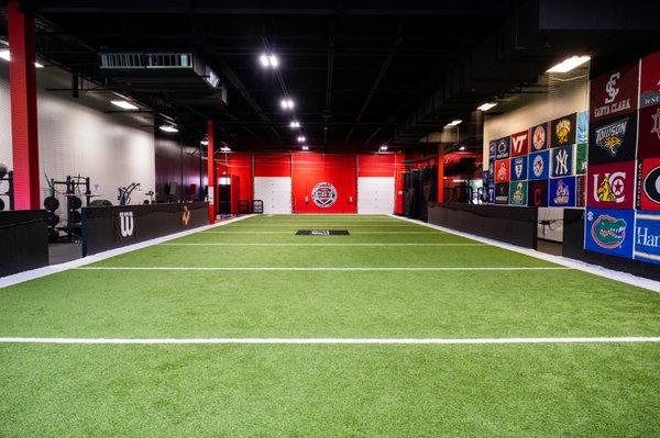 Our indoor turf space is  40x20 yards