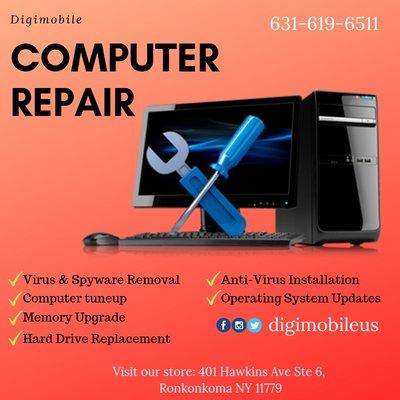 If your computer is having hardware issues, #Digimobile repair team can diagnose the issue and provide with repair options.