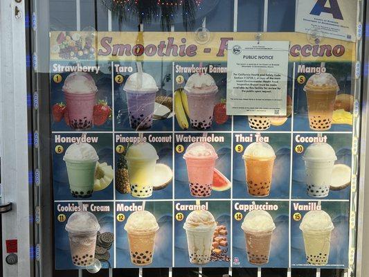 Boba Menu