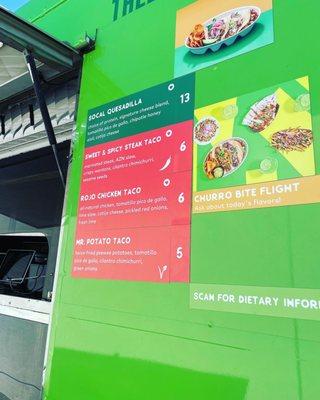 Menu for The Lime Truck