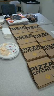 catered CPK pizzas