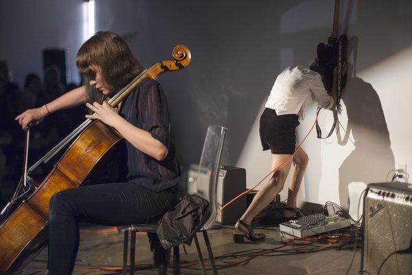 Kim Gordon and Leila Bordreuil at LAXART, June 2018. Image credit Monica Nouwens