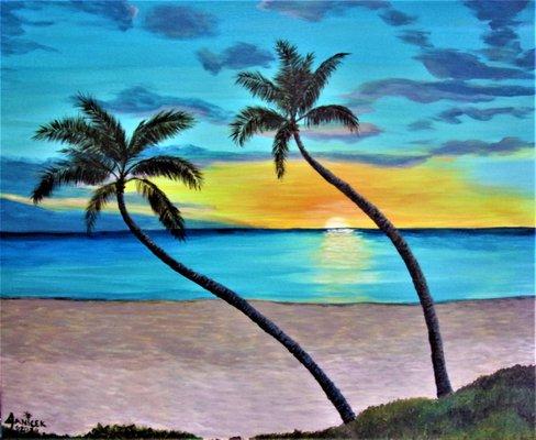 Blue Hawaii paint night!