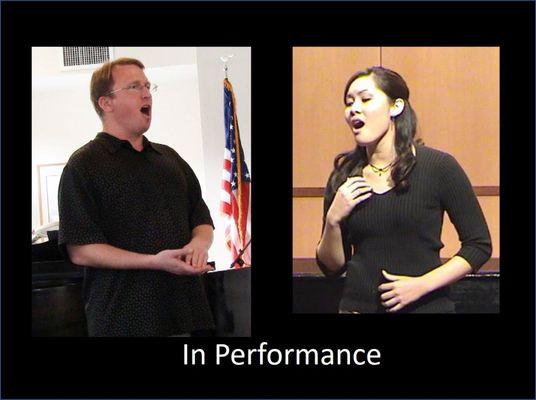 Students singing at a studio recital.