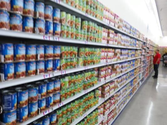 Wall of canned goods