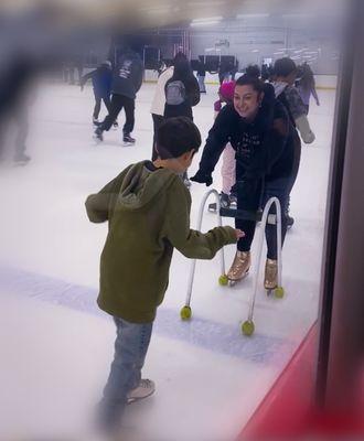 Eli's 1st ice skating lesson with Stassa!