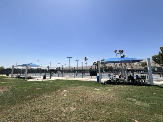 plenty of courts and seating area on a Saturday afternoon, May 2024