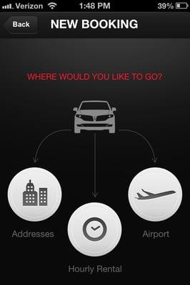 Heart Limo App by I Limo inc
 
 "Choose Booking Screen"