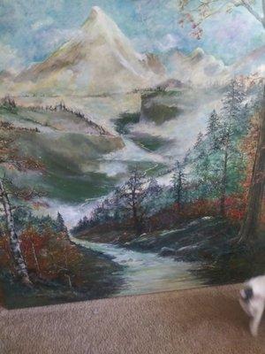 Beautiful original acrylic on canvas 5ft x 5ft "Mountain Vistas"