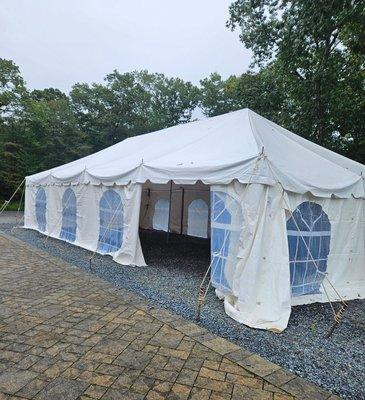 Cocktail tent set up by Taunton rental