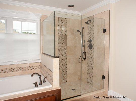 90 degree frameless shower enclosure