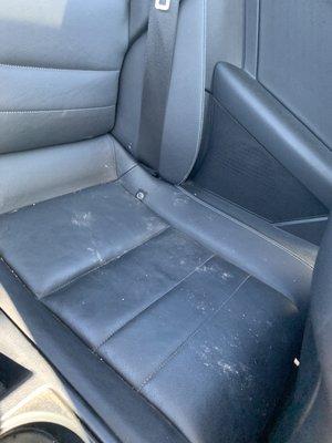 Dirty seat after $35 wash