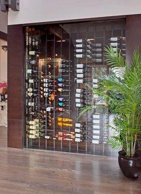 San Diego glass enclosed wine cellar