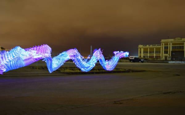 Digital photography & experimental art by Cold Noble Creative- photo shoot on Oakland Embarcadero with the Pixelstick ft. art by Lisa Banks