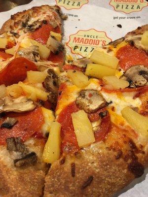 Custom: Pepperoni, Mushrooms, & Pineapples