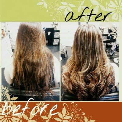 Color correction... this client wanted some suttle blonde hi lights to break up the three tone Bad color she had done elsewhere...