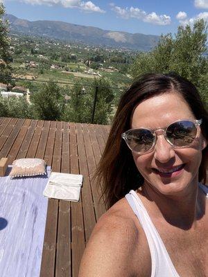 Yoga in the olive trees