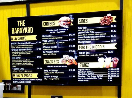 Barnyard menu