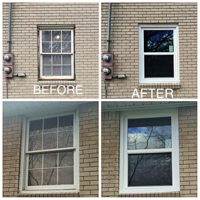 These replacement windows we did look GREAT! The weather is getting cold, keep the house warm and save money on your electric...