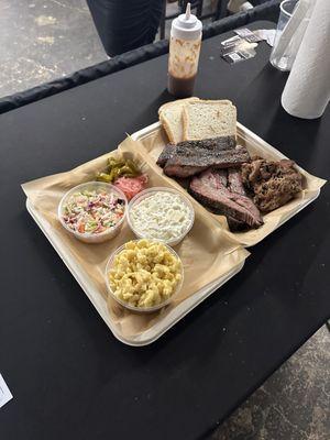 BBQ platter at brewery pop-up