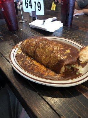 Super burrito (Beef) the size of an infant.