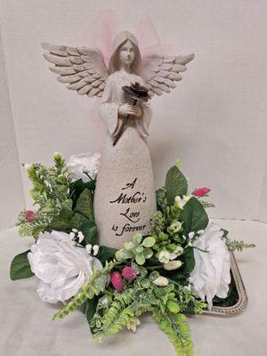 Mother Angel. Angel 12" high, overall height 14" x 7" wide.