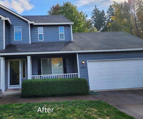 This is the result of a recent roof cleaning in Salem Oregon.