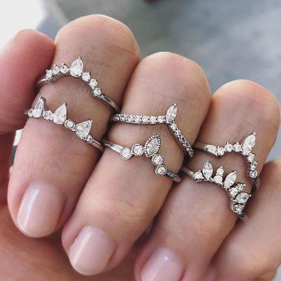 Stackable bands , look great with engagement rings or on their own!