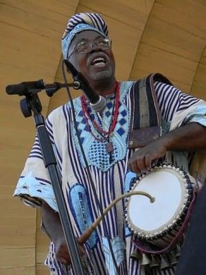 Francis Awe with his signature Talking Drum.  Photo by GlockerG.