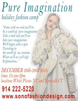 Our new Winter Holiday Fashion Camp 12.26-29 2016