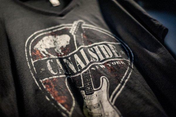 Custom t-shirts with a soft to the touch Canalside imprint.