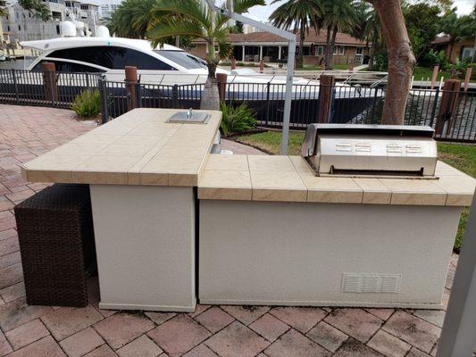 Before pic of a much needed outdoor kitchen renovation