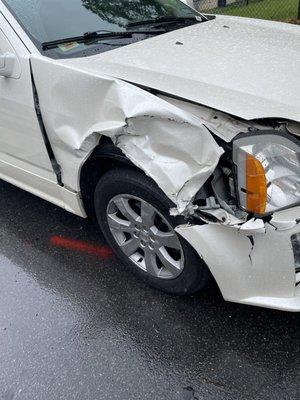 I'm trying to get my 2007 Cadillac SRX repaired. It was involved in a collision in which the front bumper and fender was damaged.