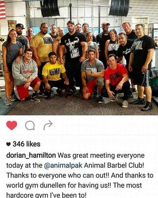 Nationally ranked Canadian bodybuilder Dorian Hamilton with the Animal Pak crew and general manager/partner Derek O.