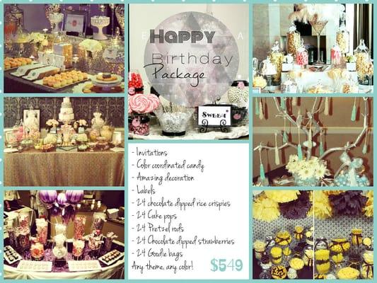 Happy Birthday Package!! All for $549 set up, delivery and clean up included