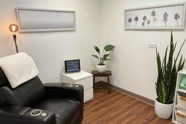 Calming and comfortable treatment rooms