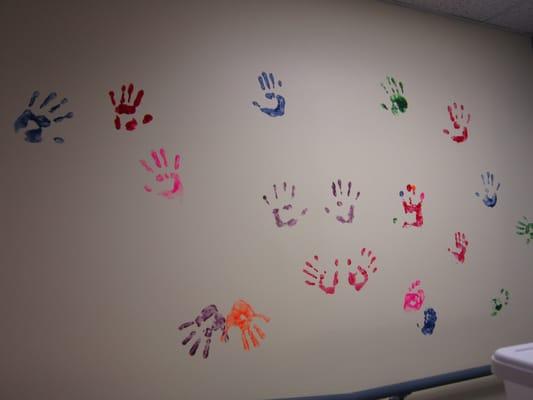 Our patients leave their mark on our hand wall.