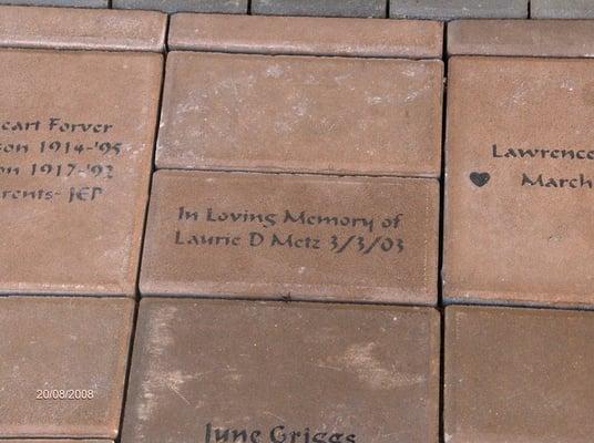 They have a beautiful walkway that you can donate a brick in memory of a loved one.