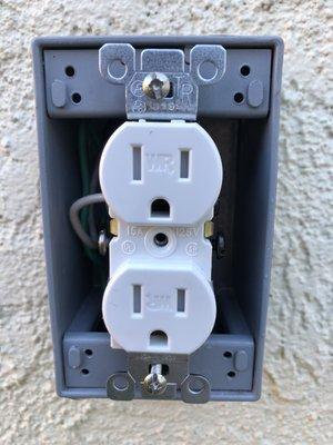 Tamper resistant outlets.  Protect your little ones!