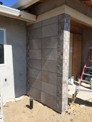 new wall of front entry