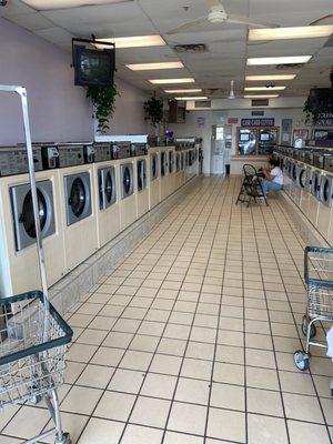 Inside the laundromat