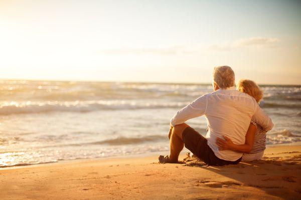 Happy couple at the beach